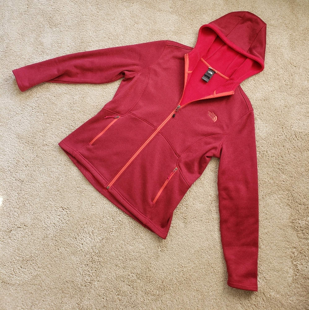 North Face Fleece Lined Full Zip Hoodie. Size L.